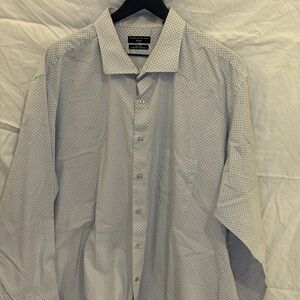 Men's Elegant White Patterned Shirt